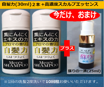 画像1: 自髪力エクストラ 男性用（30ml×2本）+今だけおまけ (1)